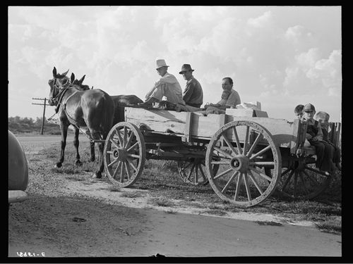 A horse and wagon was a common method of travel during the 1930s-40s