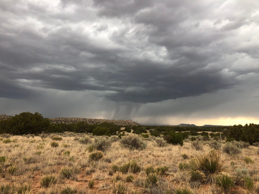 The expansive west side of the MP Ranch, during a monsoon storm. Photo courtesy of Molly Baldrige.