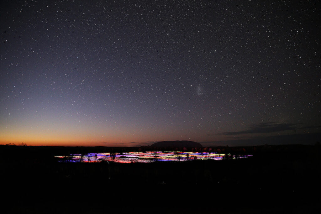 Field of Light, Uluru, Aus. Copyright © 2016 Bruce Munro. All rights reserved. Photography by Mark Pickthall.