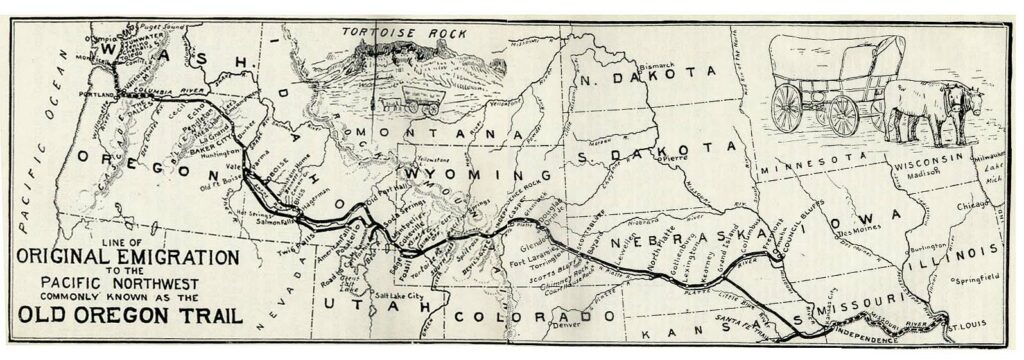 A map of the Old Oregon Trail.