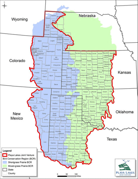 Playa Lakes county map by state from Playa Lake Joint Venture.