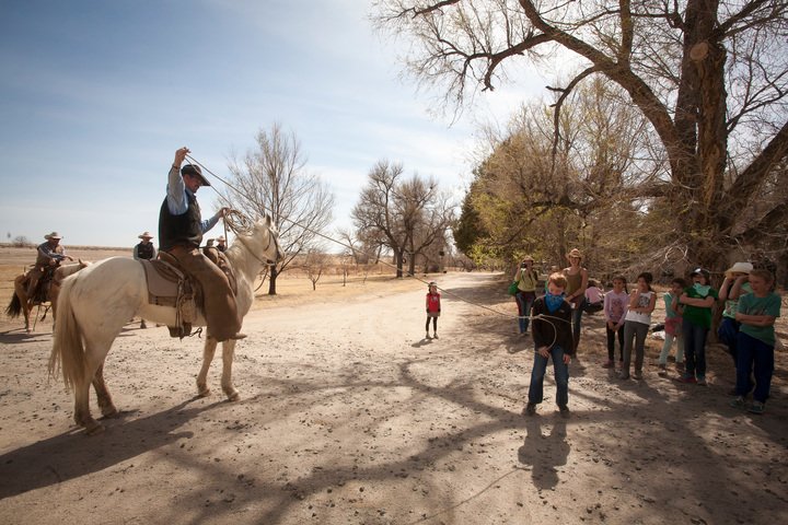 Experiential learning about roping techniques. Photo by Sean Cayton.