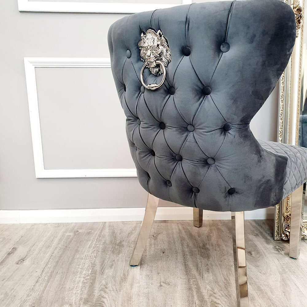 velvet dining chair with knocker