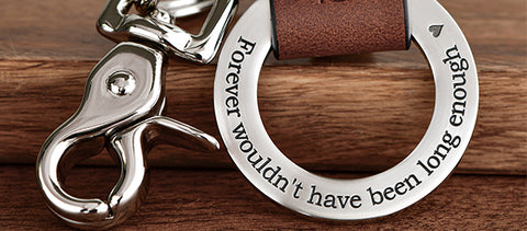 Maven Metals Memorial Loss Leather Keychain Ring