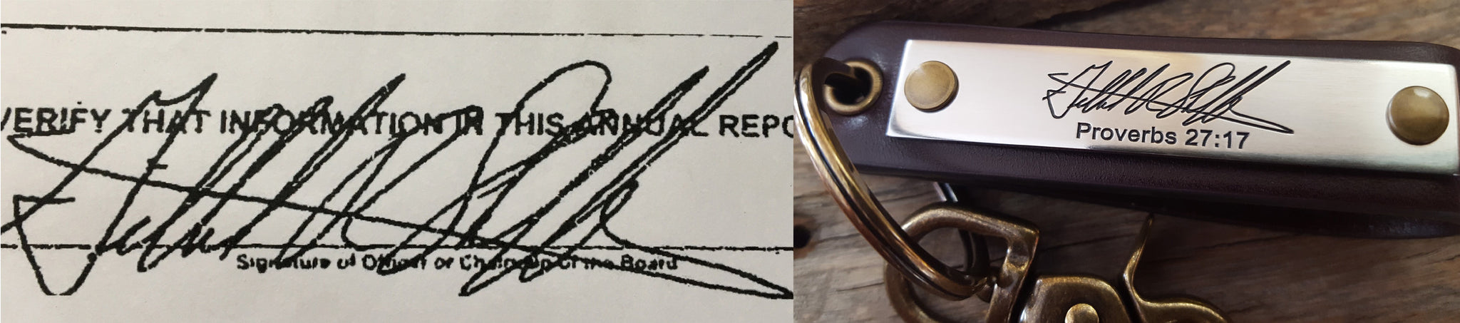 Signature Handwriting Keychain