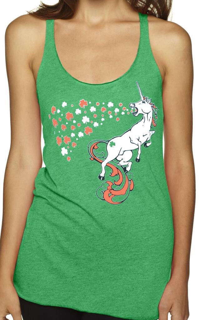 Irish Unicorn TriBlend Tank Top Green | SoRock Shop