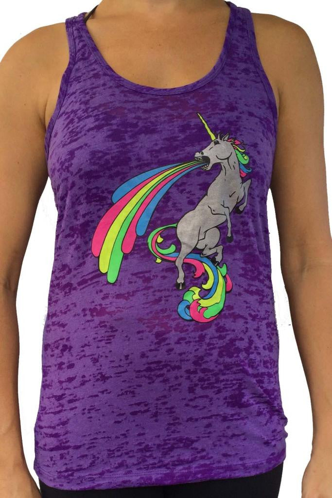 Awesome Unicorn Purple Burnout Tank Top | SoRock Shop