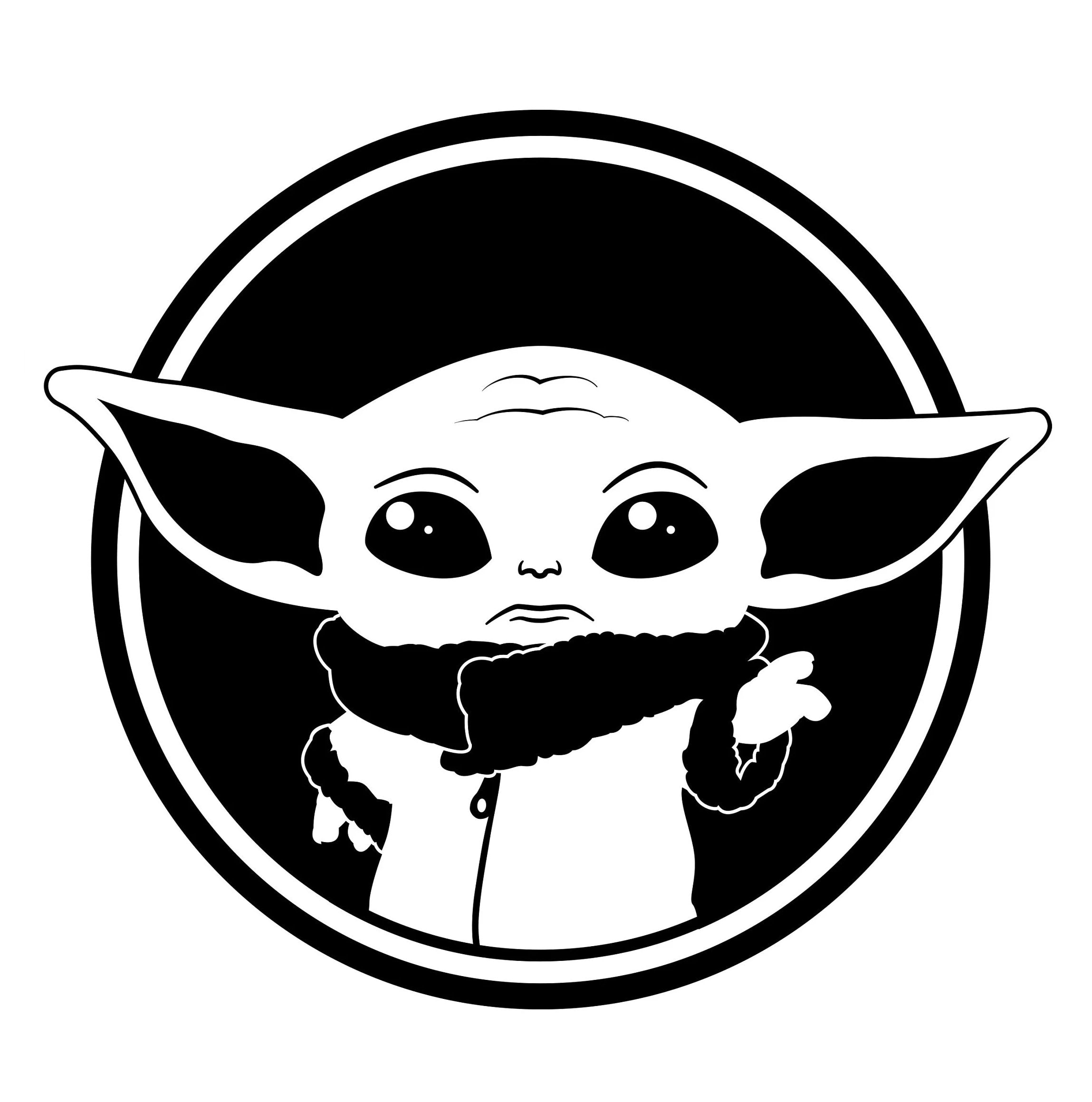 Line Drawing Clipart Baby Yoda Outline Rehare