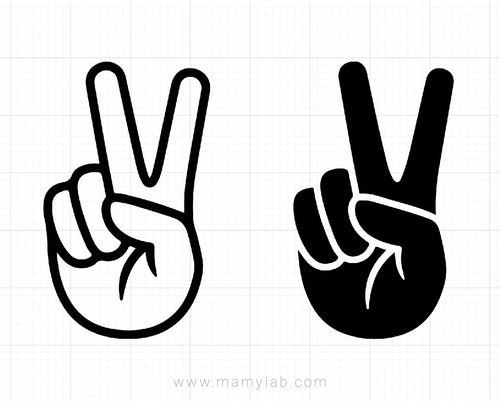 Peace Sign Hand Clipart - splash