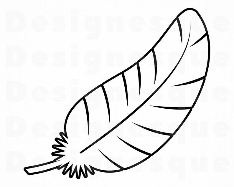Download CRMla: Stencil Feather Clipart Outline