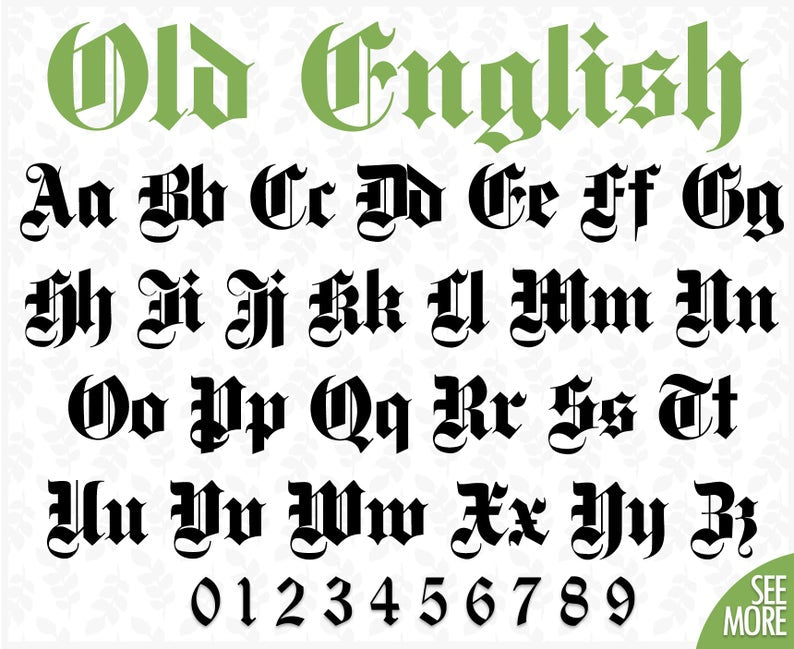 alphabet old english font letter a