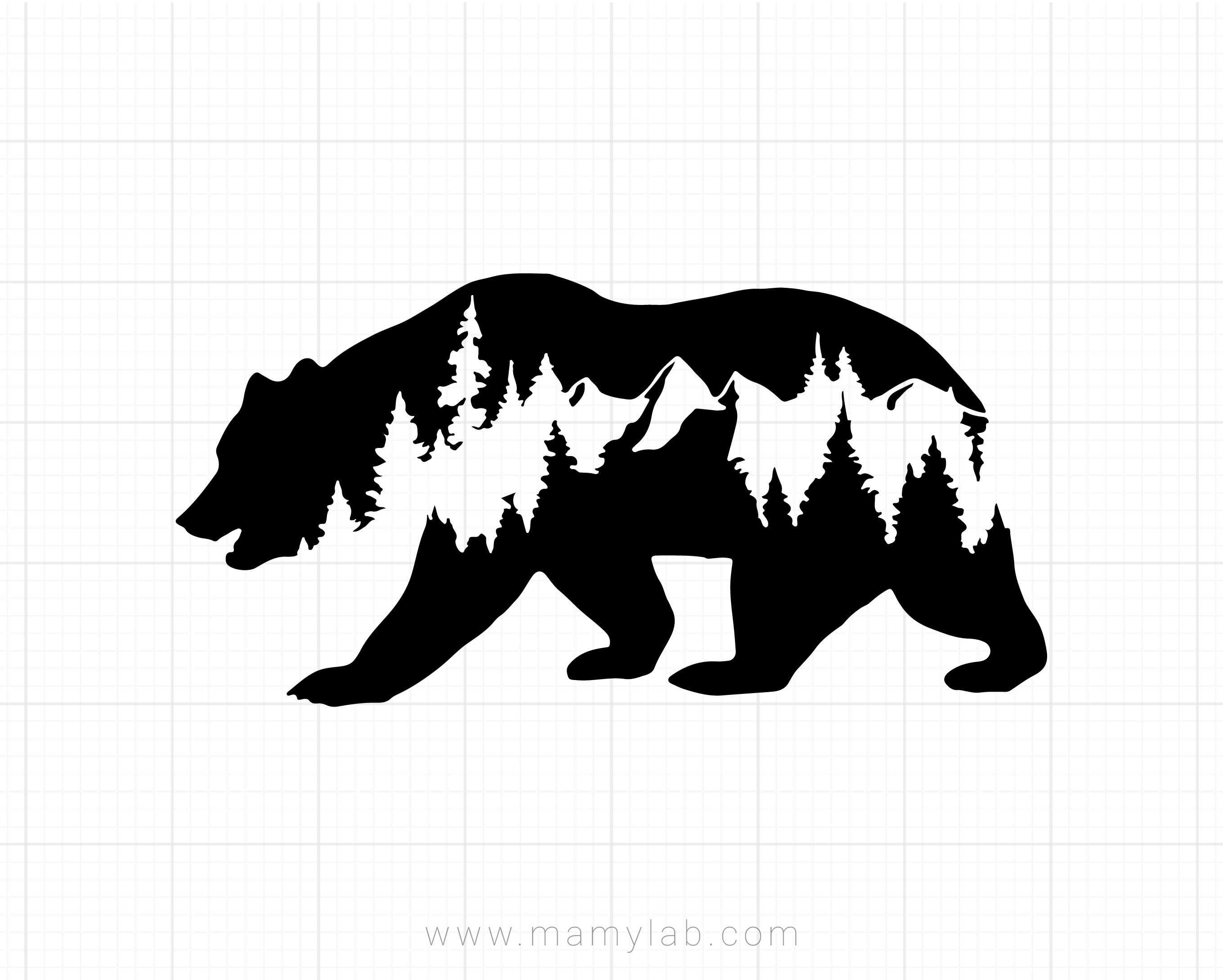 Download Car Truck Decals Stickers Motors Grizzly Bear Silhouette Vinyl Decal Mama Bear Decal Concrete Kz