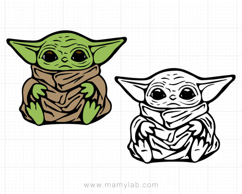 Baby Yoda Drawing Outline Images Slike