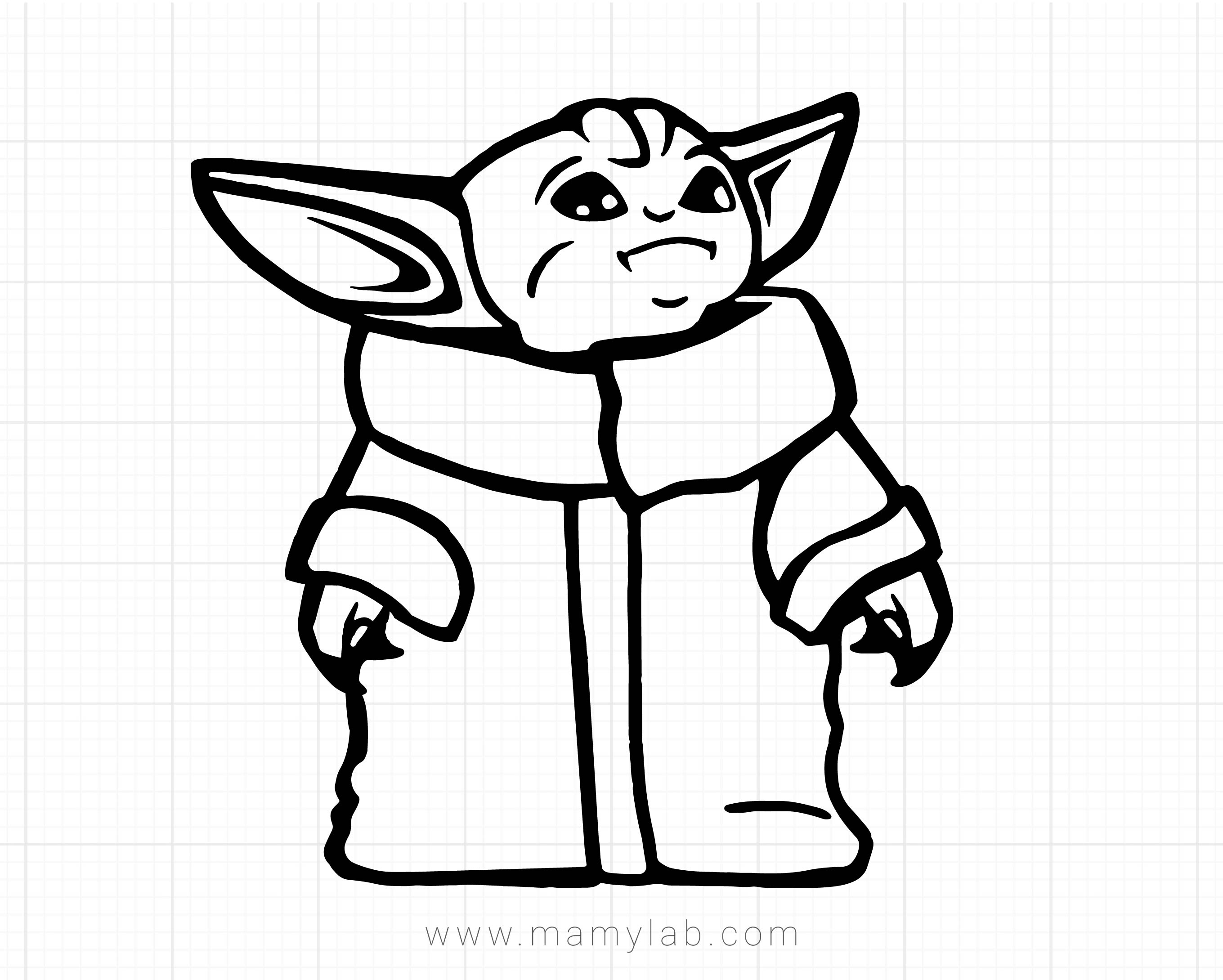 Drawing Easy Baby Yoda Drawing Black And White