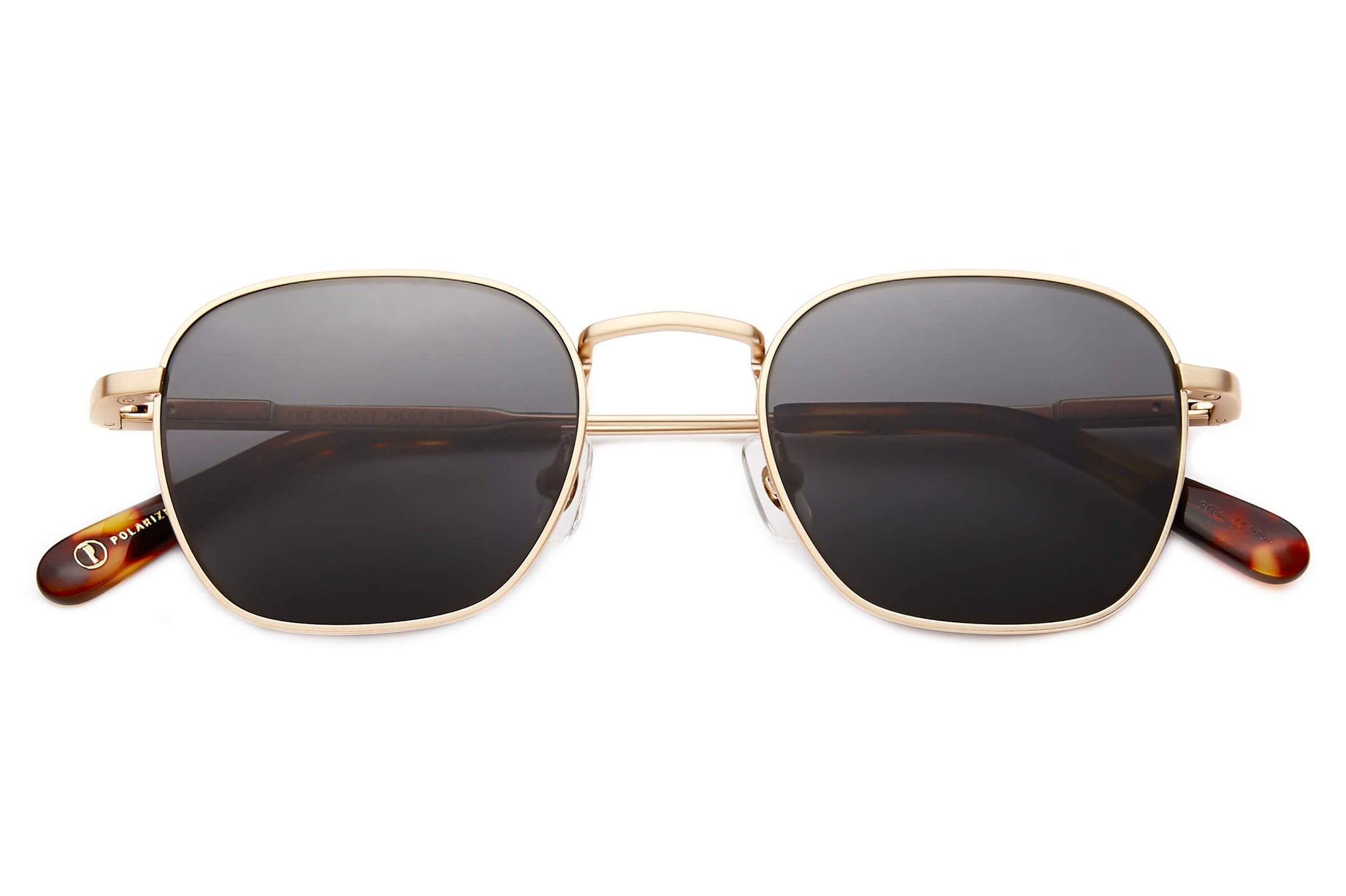 Crap® Eyewear | The Groove Pilot Gold Polarized Square Sunglasses