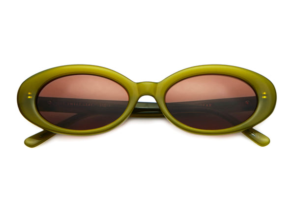 Crap® Eyewear | The Sweet Leaf Olive Green Bioacetate Oval Sunglasses