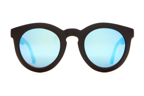 The T.V. Eye Sunglasses - Flat Black w/ Reflective Blue Lenses | CRAP ...