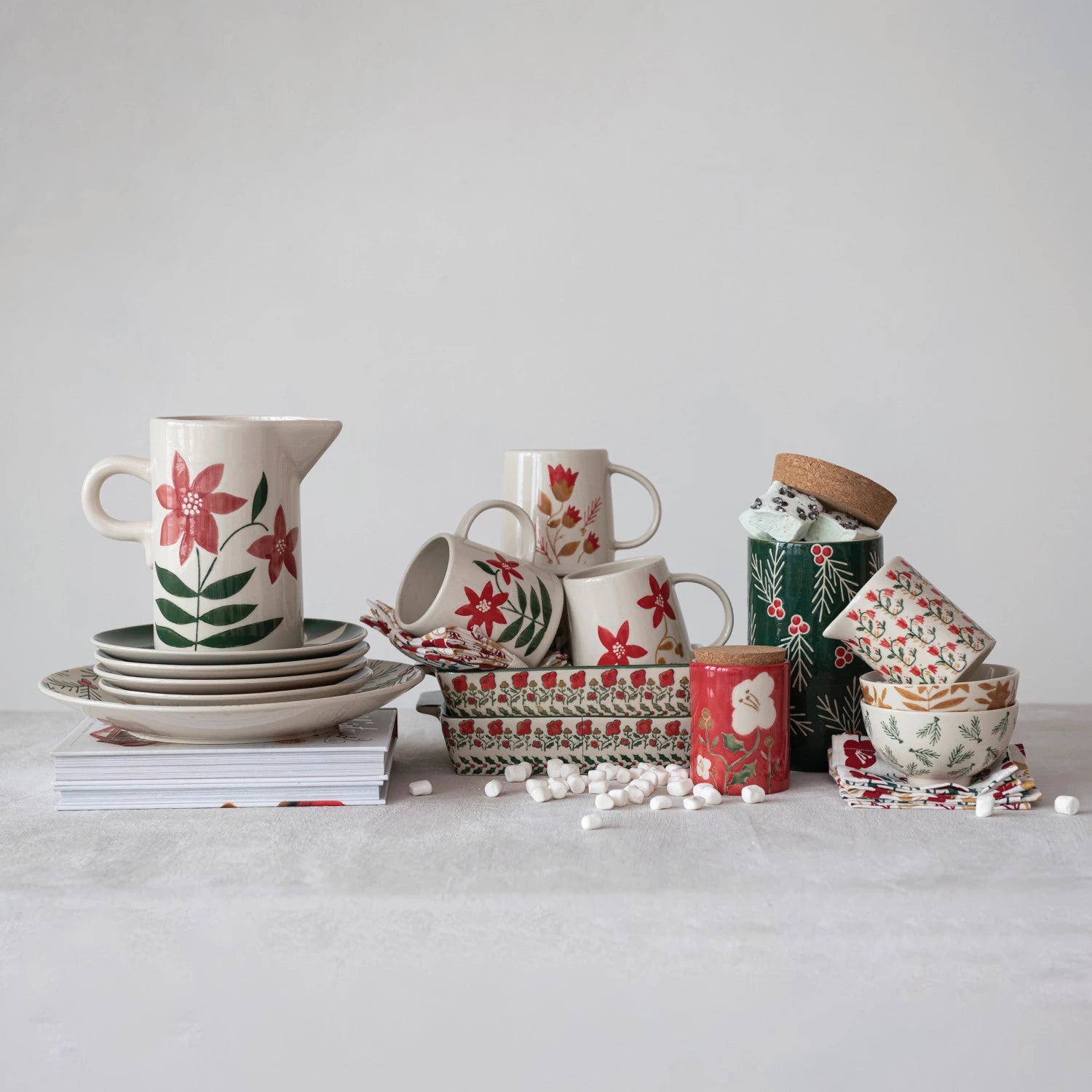 Hand Painted Holiday Stoneware Bowl