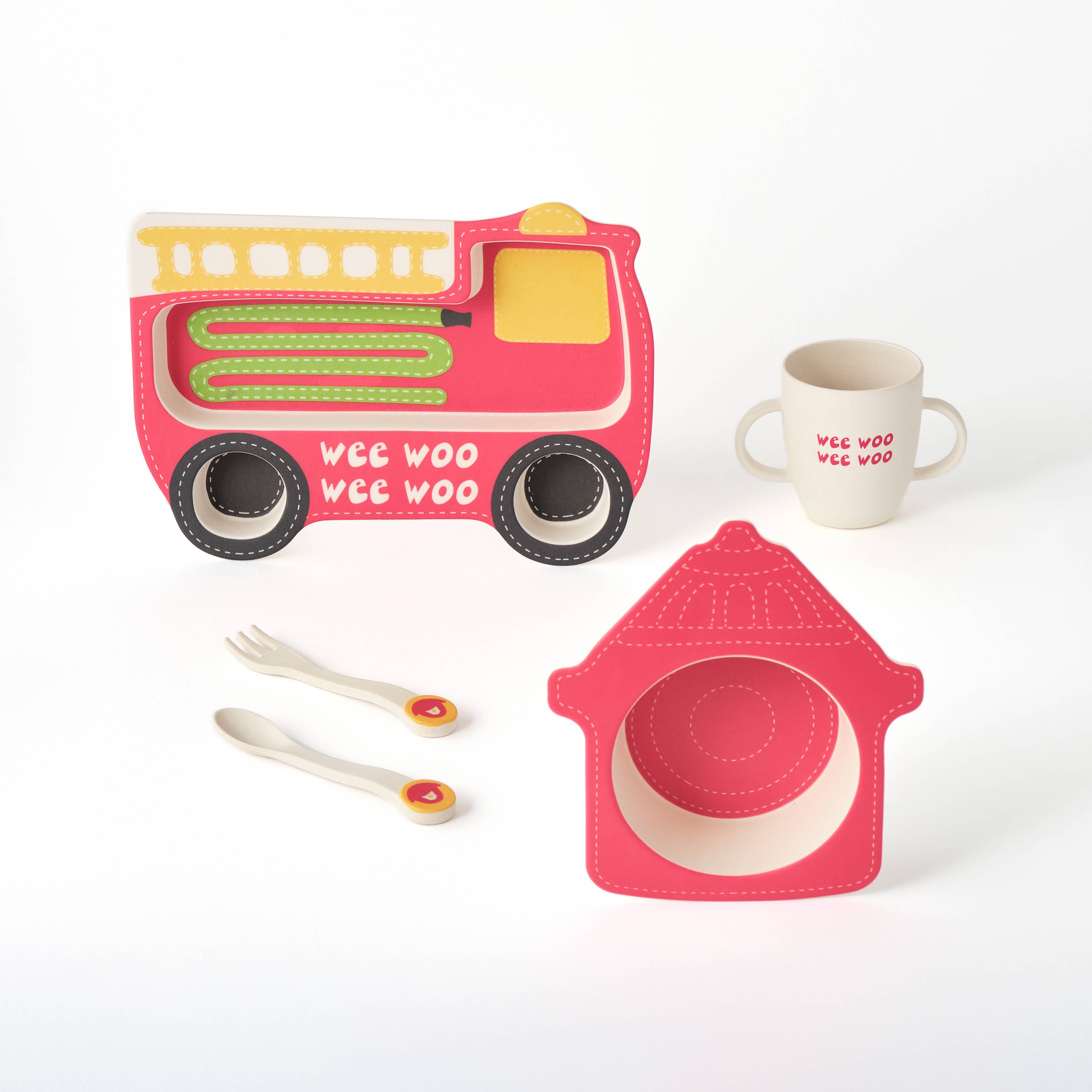 Firefighter Shaped Dinnerware Set