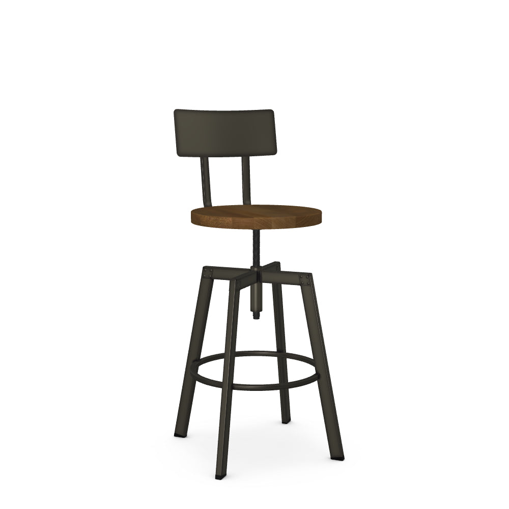 Architect Screw Stool with Backrest