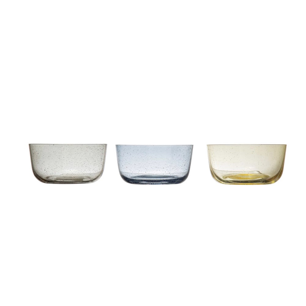 Bubble Glass Bowl, 3 Assorted Colors