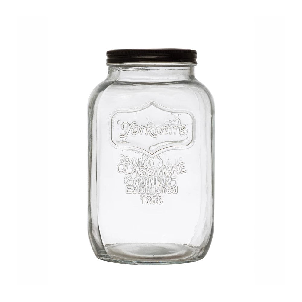 1 Gallon Glass Jar with Black Metal Lid