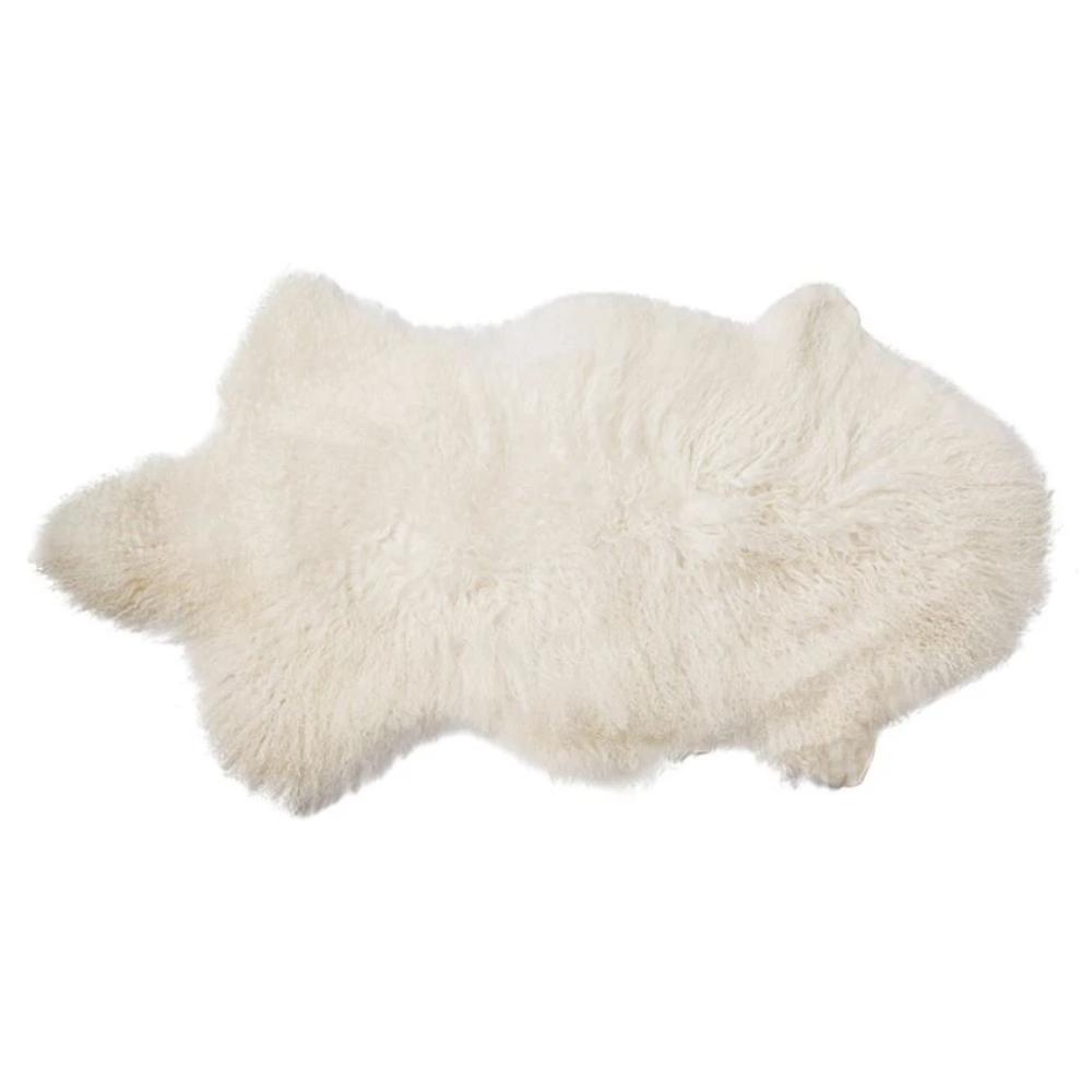 Natural Mongolian Lamb Fur Rug