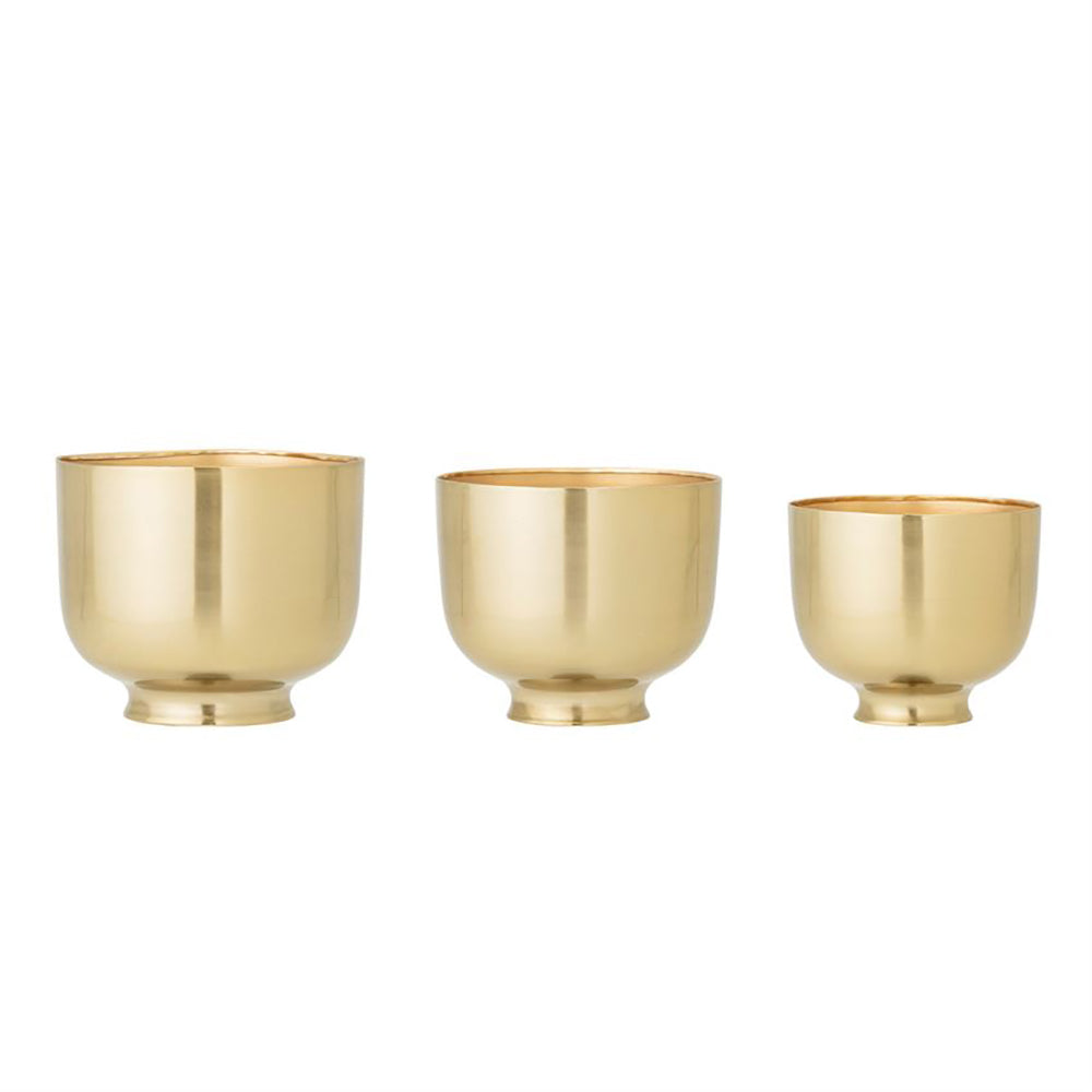 Metal Planters with Gold Finish