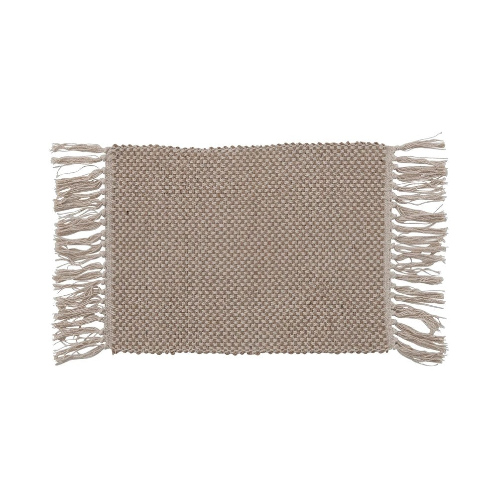 Woven Jute and Cotton Placemat with Fringe