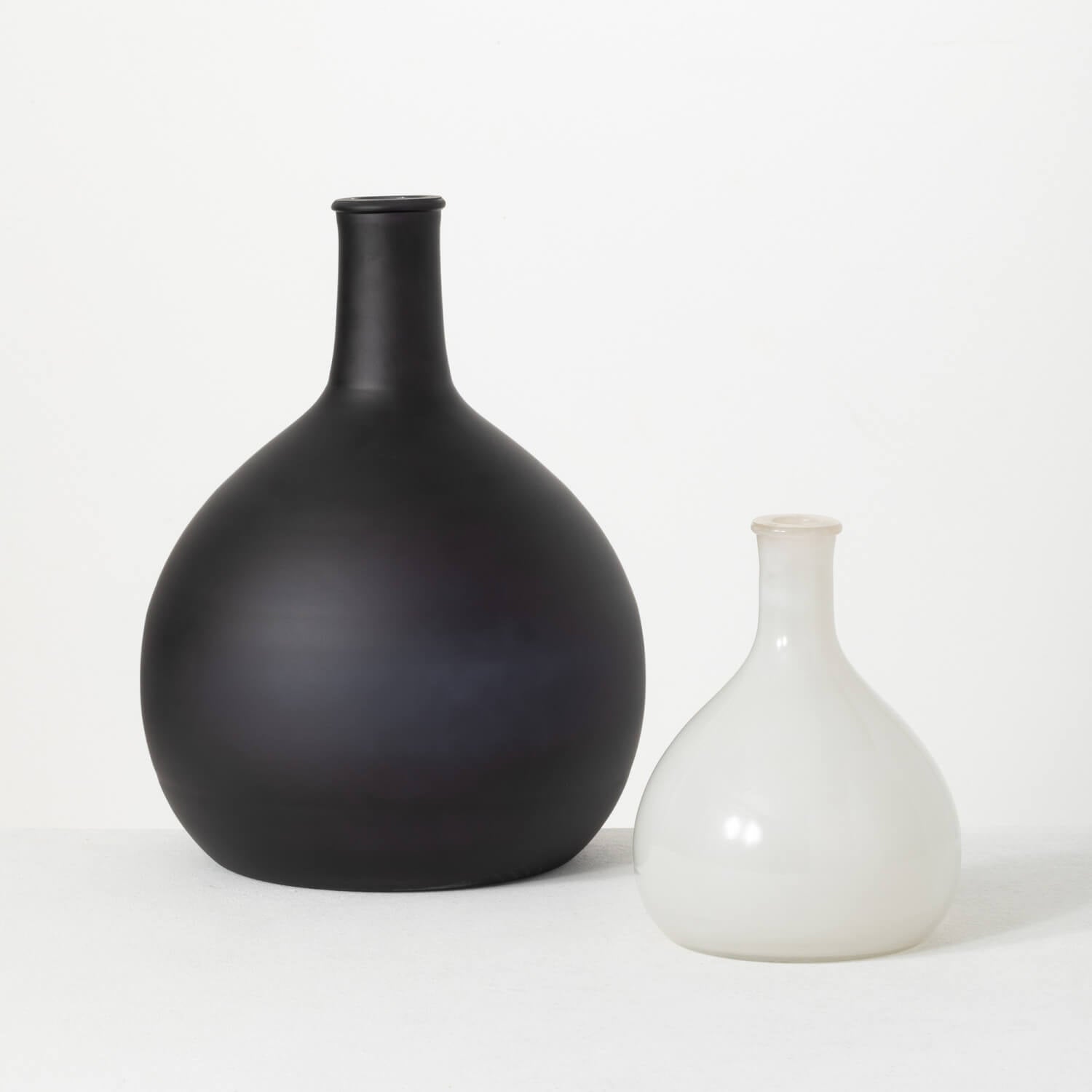 Black and White Fluted Topped Vase