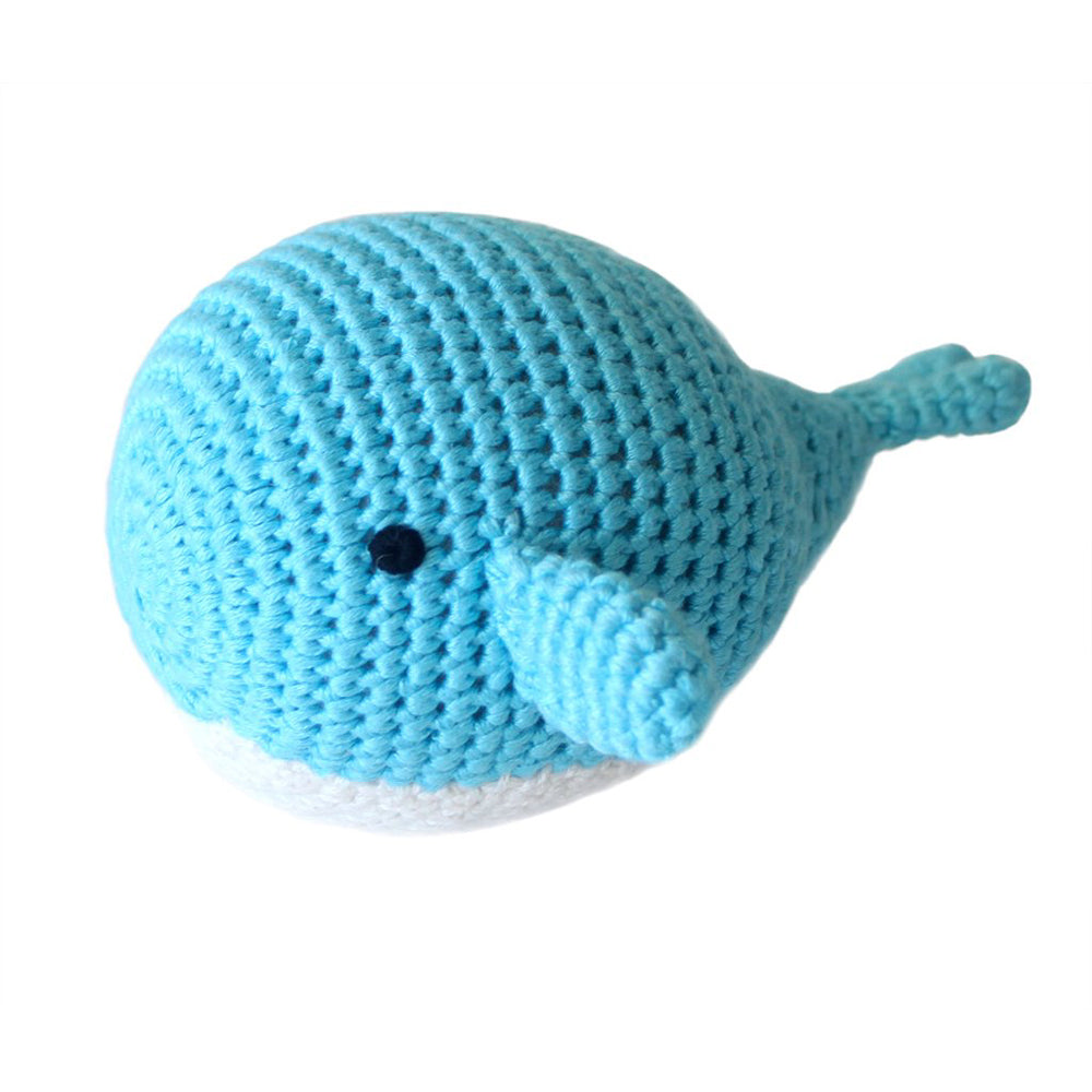 Blue Whale Crocheted Rattle