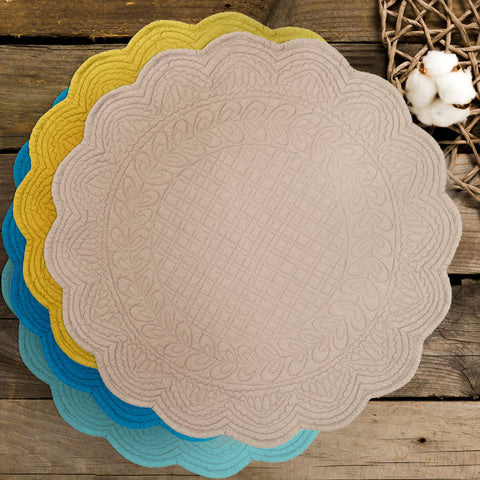 Round Placemat in Pure Cotton boutis - Cesar