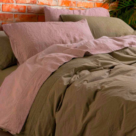 Sheet Set in Stonewashed Cotton and Linen - Loira