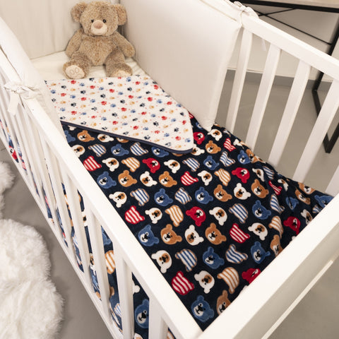 Blanket for Babies in Microfleece with Animal Pattern - Paw