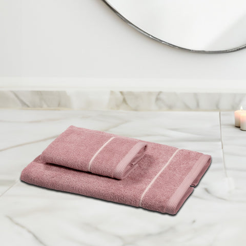 Handtücher aus Frottee-Baumwolle mit Satinstich-Linie – Atollo
