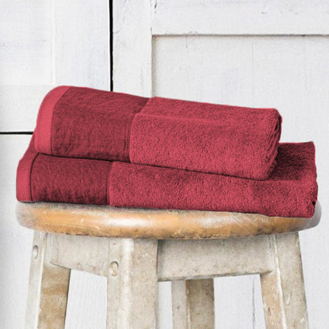 Towels in Stonewashed Terry Cotton with Linen Flounce - Loira