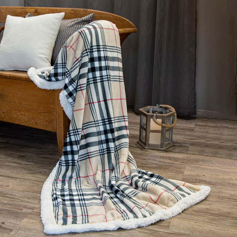 Blanket in soft Microfleece with Tartan Digital Print - Boston