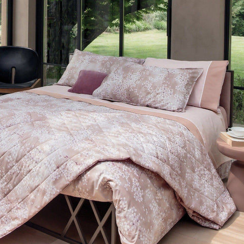 Bettbezug-Set aus Baumwollperkal mit Blumenmuster – Kimono