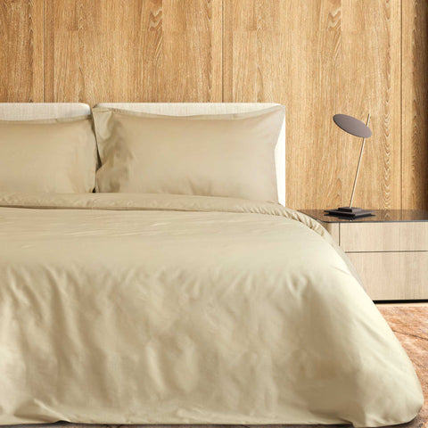 Bettbezug-Set aus reinem Baumwollsatin 300TC, einfarbig – Gottardo