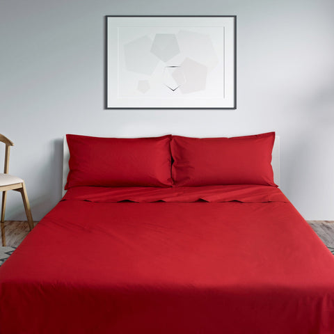 Bettlaken-Set aus 200TC reinem Baumwollperkal, einfarbig – Milano