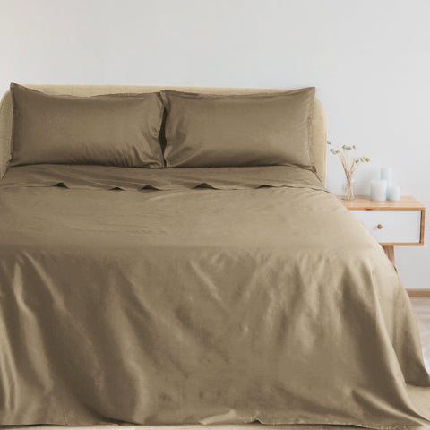 Sheet Set in Pure Cotton Satin 300TC Solid Color - Gottardo