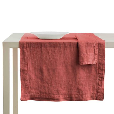 Table Runner in Pure StoneWashed Linen - Andromeda
