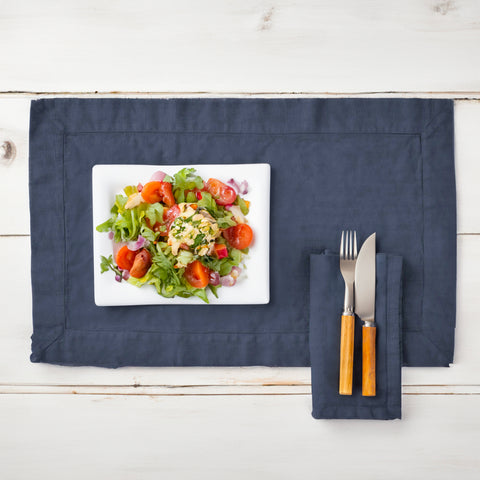 Set of 2 Placemats in Pure Stonewashed Cotton - Cales