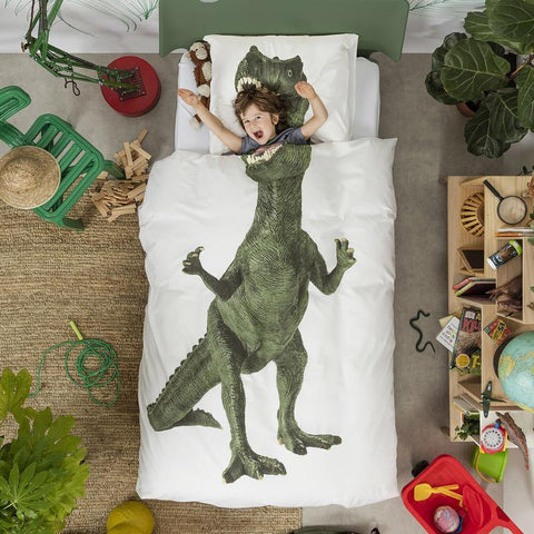 Duvet Cover Set in Pure Cotton with Digital Print - Dino