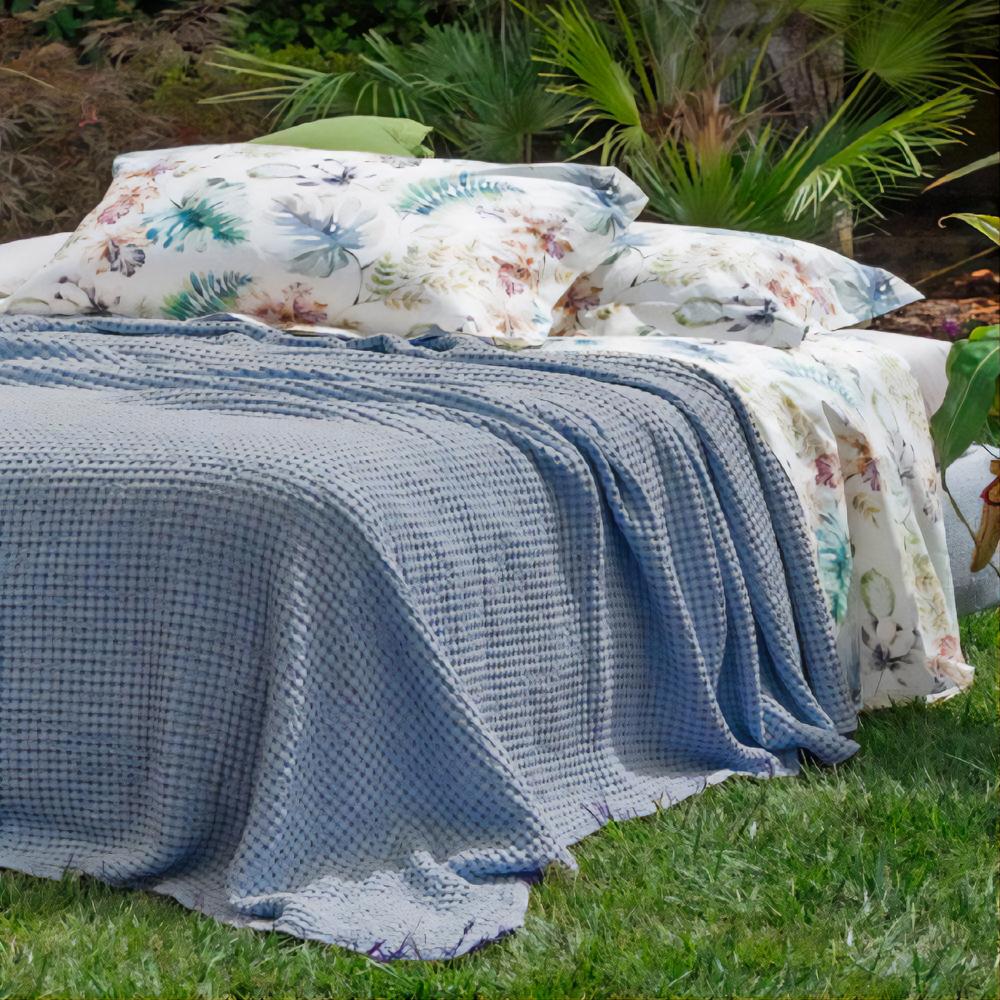 Bedspread in Cotton Honeycomb StoneWashed - Anthony - Lisolastore.com product image