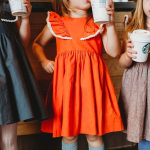 orange linen dress