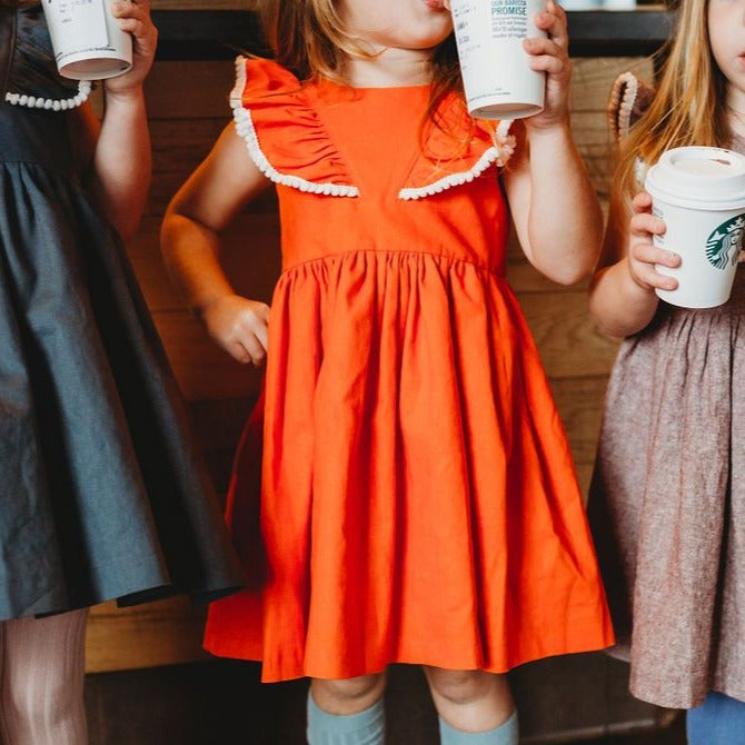 little girl orange dress