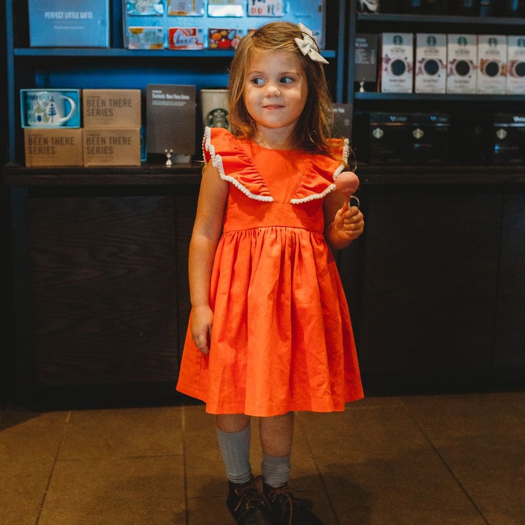 orange linen dress