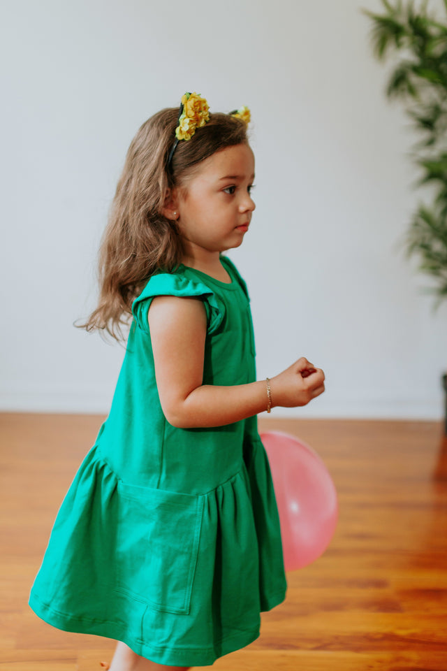 emerald green dress for kids