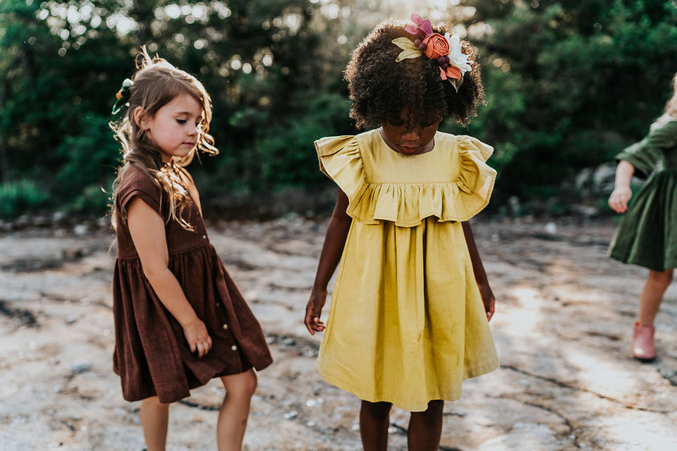 mustard yellow dress little girl